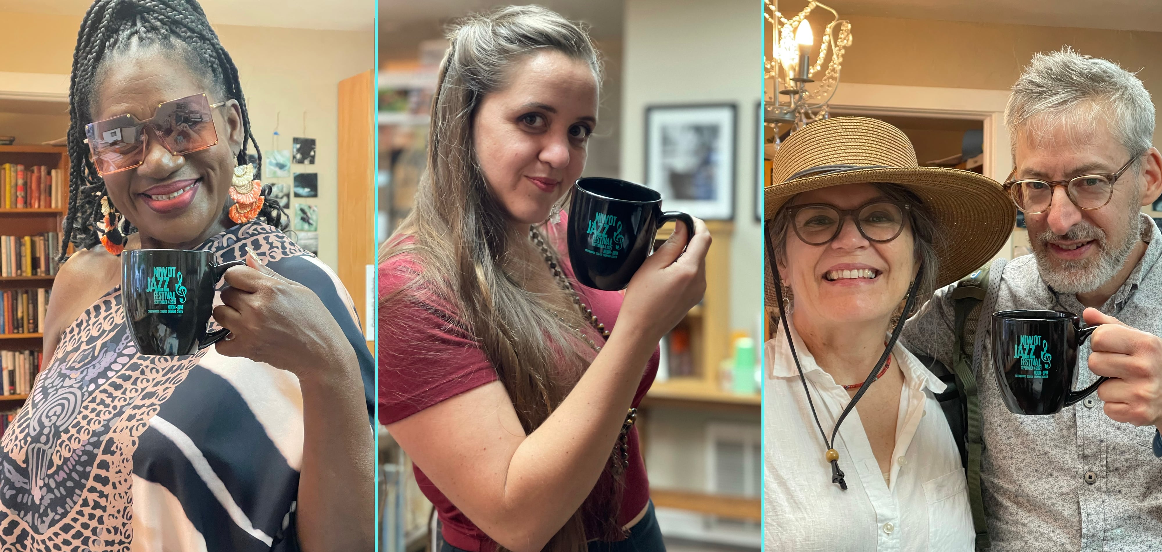 Mug shots - Sharón Clark / Nalani / Festival Goers w/ Jazz Festival Mugs